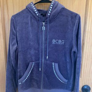 Women's BCBG Velour Purple Zip Up Track Jacket - M